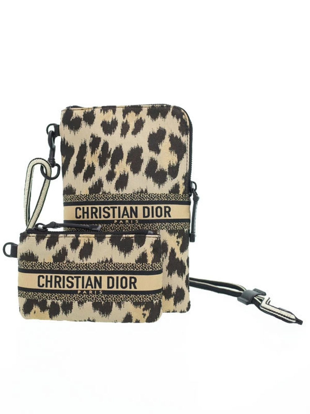 Christian Dior Dior Pouch Beige Cream black Mizza leopard